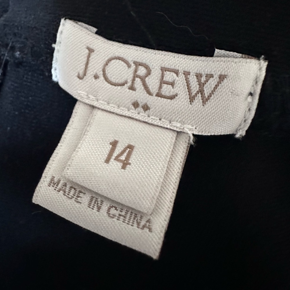 J. Crew Pocket Midi Dress Sheath Gold Zipper Career Business Casual Black W's 14 - Picture 8 of 12